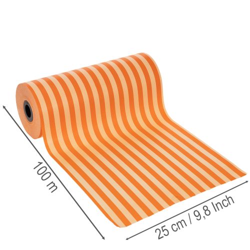 Manschettenpapier Rolle Papier orange gestreift 25 cm x 100 m Floristik | Floristik24.at