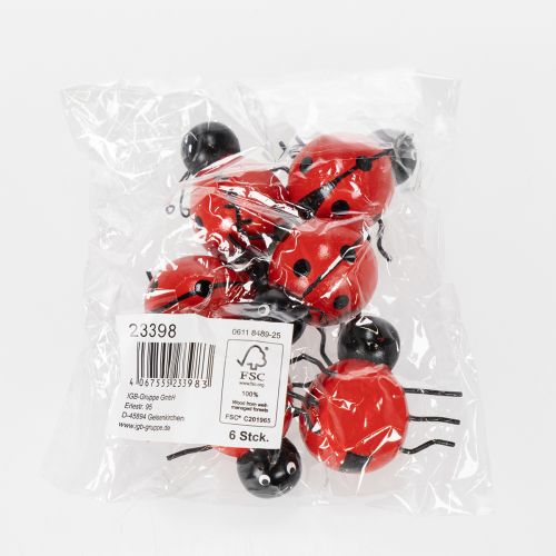 Artikel Marienkäfer Glückskäfer aus Holz als süße Dekoration im Haus 5cm 6St