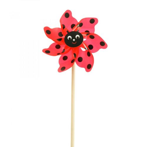 Marienkäfer Windrad Gartendeko Windmühle Rot Ø16,5cm