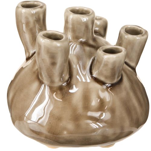 Floristik24 Maritime Keramik Vase Korallen Optik Braun Ø11,5cm H10cm