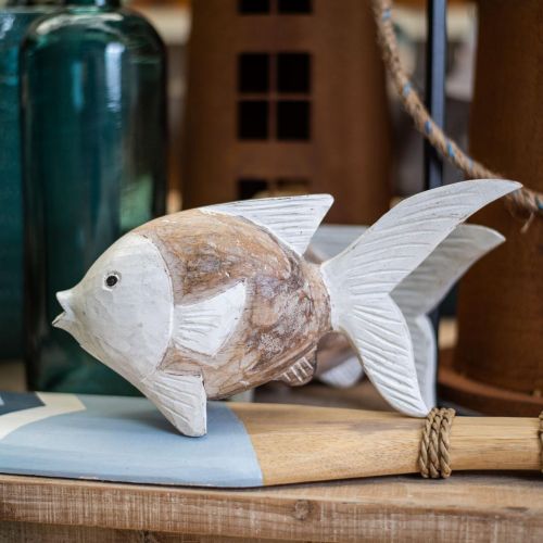 Floristik24 Maritime Deko Fisch Holz Holzfisch Shabby Chic 17×8cm