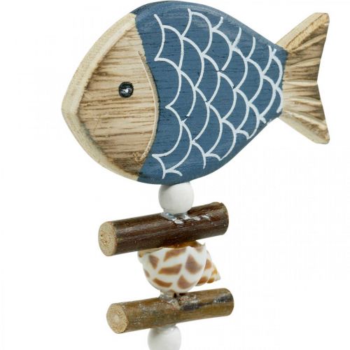 Floristik24 Maritime Dekostecker, Fische und Muscheln am Stab, Meeresdeko, Holzfische 6St
