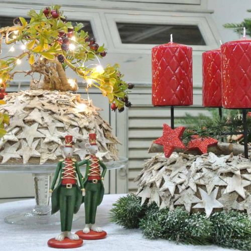 Floristik24 Weihnachtsmaus Deko-Figur Maus in Uniform 6×4,5×H14,5cm 2St