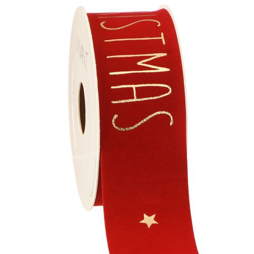 Merry Christmas Dekoband Zierband Rot Gold B40mm L5m