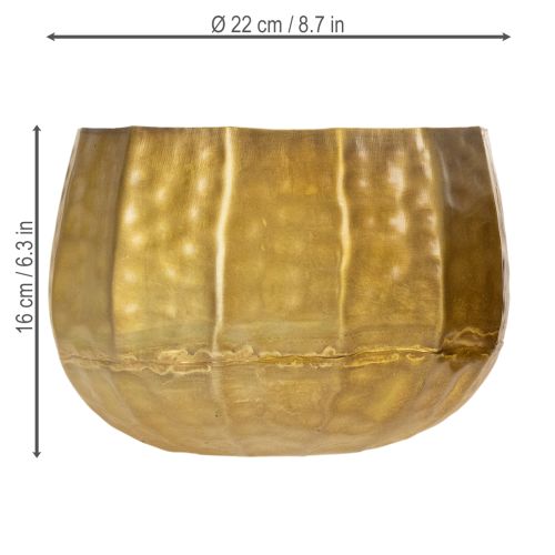 Metall Blumentopf-Set Antikes Messing Ø22 cm / 18 cm / 14 cm 3-teilig für Innenbereich | Floristik24.at