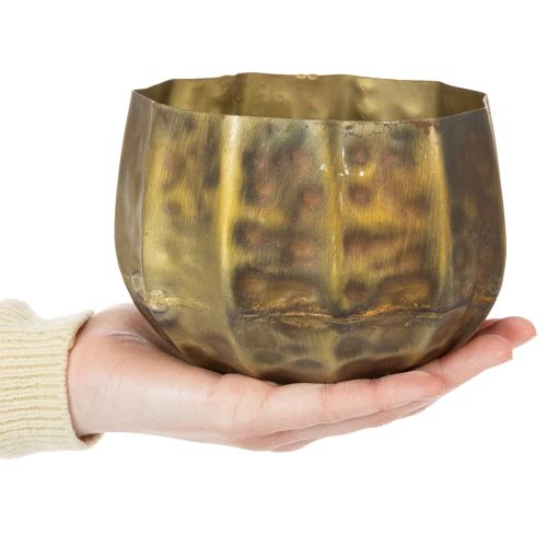Metall Blumentopf-Set Antikes Messing Ø22 cm / 18 cm / 14 cm 3-teilig für Innenbereich | Floristik24.at