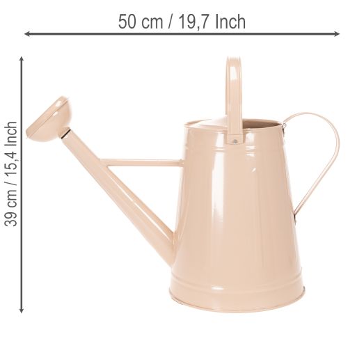 Metall Deko-Gießkanne 50×22,5×39 cm Sandfarben für Pflanzen und Trockenblumen | Floristik24.at