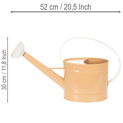 Metall Gießkanne, 52,5 cm, Hellbraun, Retro-Stil, Tisch- und Sommerdekoration | Floristik24.at