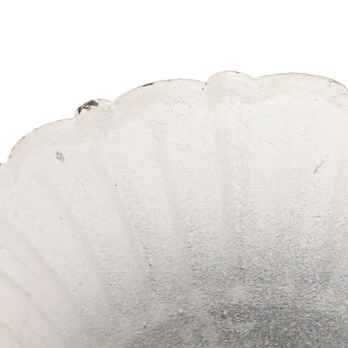 Artikel Metall Deko Pokal klein Shabby Chic Weiß Ø8,5cm H8cm 2St
