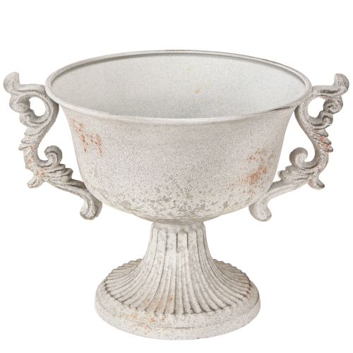 Floristik24 Metall Deko Pokal mit Henkeln Vintage Grau Rost H18,5cm