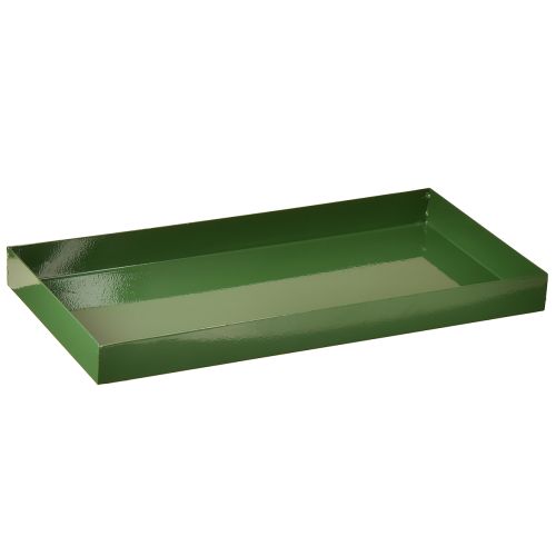 Metall Deko Tablett rechteckig Metalltablett Grün 30×15cm