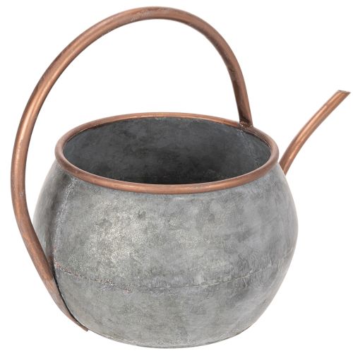 Metall Gießkanne 41cm Silber Kupfer, Pflanzgefäß, Gartendekoration | Floristik24.at