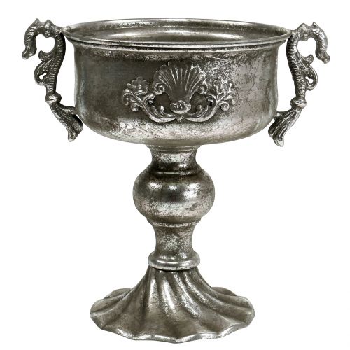 Floristik24 Antik-Pokal aus Metall in Silber Ø18cm H30cm