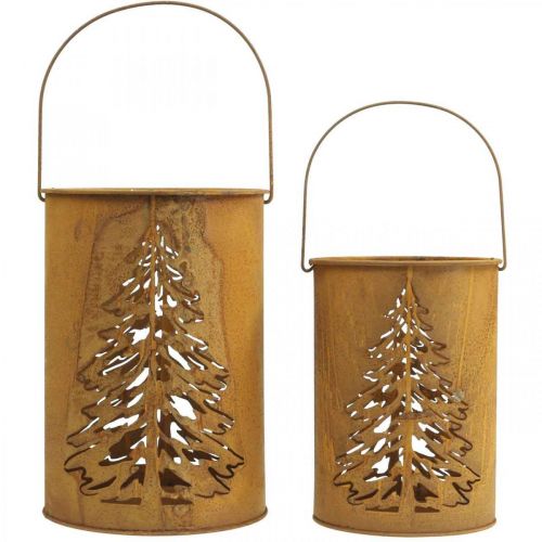 Artikel Laterne Metall Windlicht Edelrost Deko Ø16/20,5cm 2er-Set
