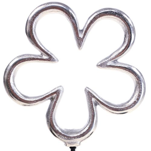 Artikel Metall Blume Deko Silbern Schwarz Tischdeko Frühling H36cm