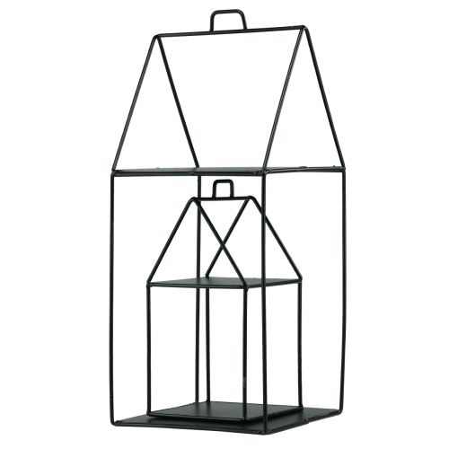 Floristik24 Metall Deko Häuser Schwarz Vintage H28/50cm 2er-Set