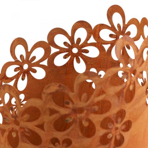 Floristik24 Metall Deko Rost Windlicht Übertopf Metall Ø16cm H23cm