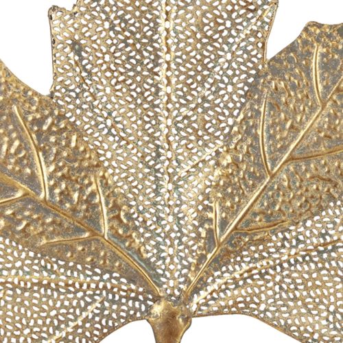 Artikel Metall Wanddekoration Ahornblatt Kerzenhalter Golden Antik 42cm × 39cm