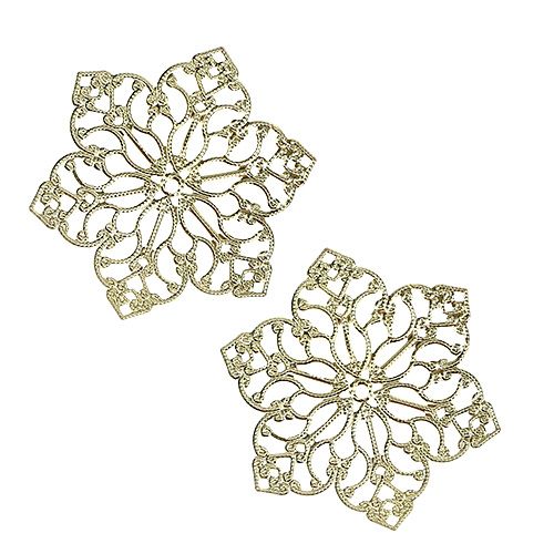 Metallblüte mit Ornament Ø5,5cm Gold 24St | Floristik24.at