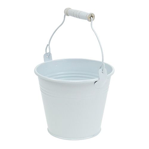 Floristik24 Metalleimer Weiß Ø12cm H10cm 8 St