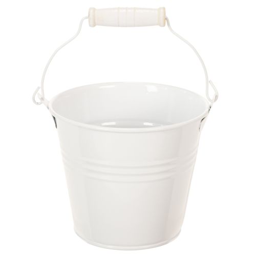 Floristik24 Metalleimer Weiß Ø12cm H10cm 8 St