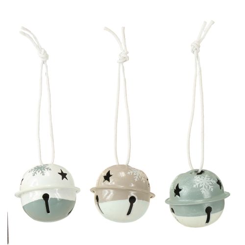 Artikel Metallglocken Weihnachtsglocken Mint Beige Ø3cm 16St