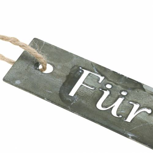Floristik24 Grabschmuck Metallhänger Weiß gewaschen „Für immer im Herzen“ 25×3cm 6St