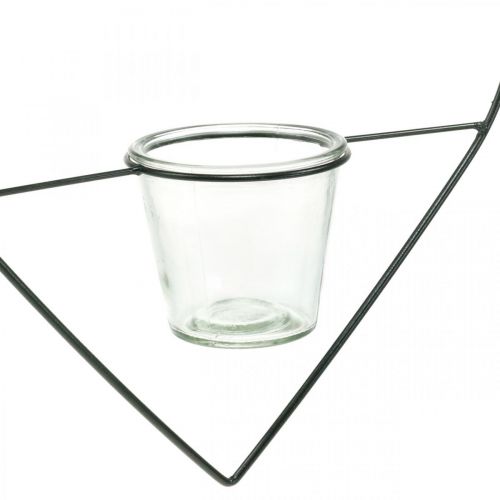Floristik24 Windlicht Herz Metall 38cm Teelichthalter zum Hängen mit Glas