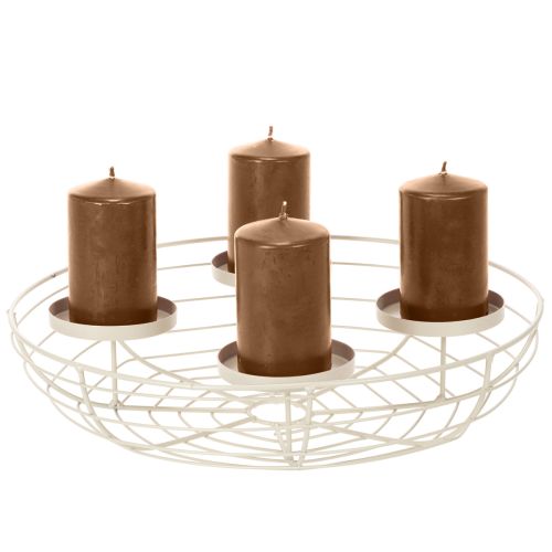 Adventskranz Kerzenhalter rund aus Metall 35 cm für 4 Teelichter oder Kerzen | Floristik24.at