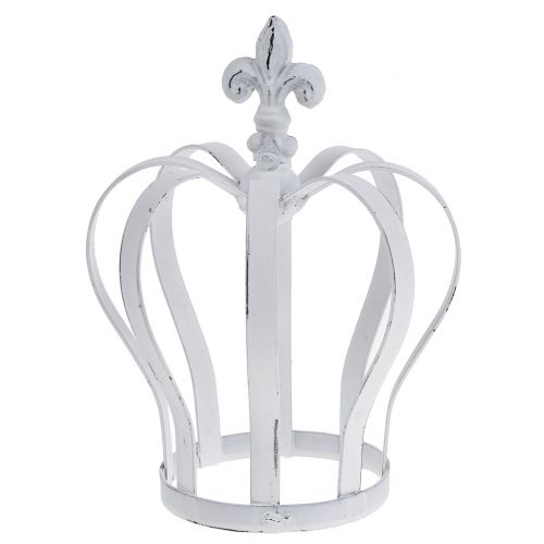 Floristik24 Metallkrone Weiß Ø13cm H17,5cm