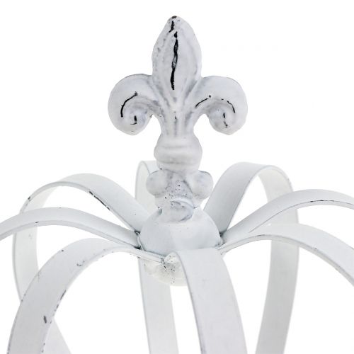 Floristik24 Metallkrone Weiß Ø13cm H17,5cm