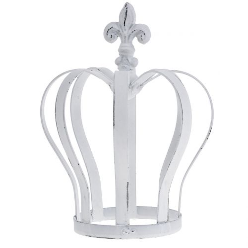 Floristik24 Metallkrone Weiß Ø13cm H17,5cm