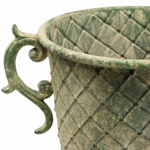 Floristik24 Metallpokal Kelch Antik Moosgrün Ø19,5cm H37cm