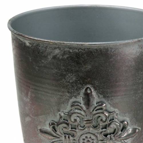 Floristik24 Deko Metallpokal Kelch mit Ornament Silbergrau Ø16,5cm H31cm