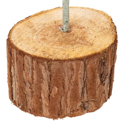 Deko-Ring aus Metall auf Holzsockel 43 cm grau-grün | Floristik24.at