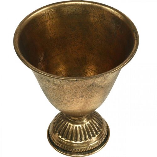 Artikel Metallschale Kelch Metall Deko Golden Antik Optik H16cm