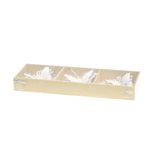 Floristik24 Metallschmetterling zum Hängen Weiß 7cm 6St