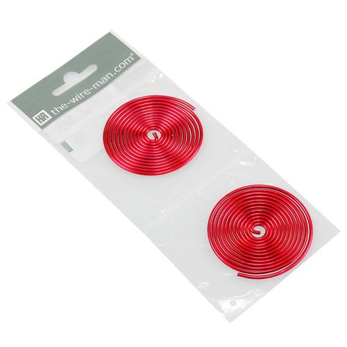 Floristik24 Aluminium Drahtschnecke Rot 2mm 120cm