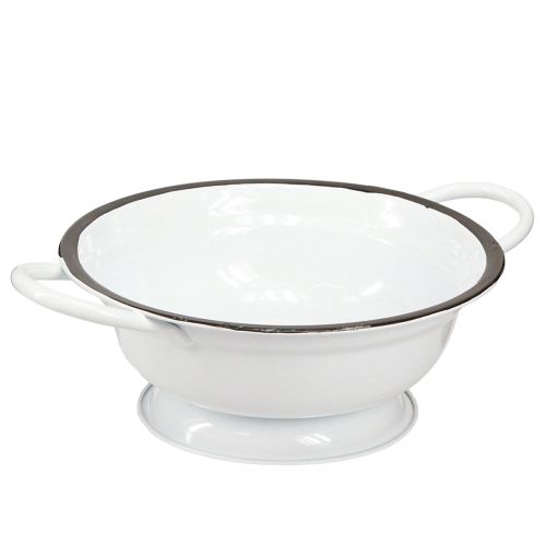 Artikel Metallschüssel Deko Weiß Schwarz Ø16,5cm H6,5cm 4St