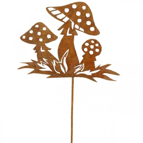 Floristik24 Herbststecker Fliegenpilze, Metalldeko, Blumenstecker Edelrost 39cm