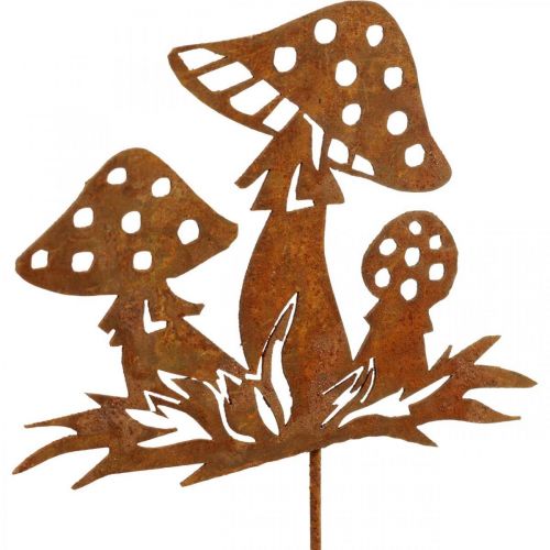Floristik24 Herbststecker Fliegenpilze, Metalldeko, Blumenstecker Edelrost 39cm