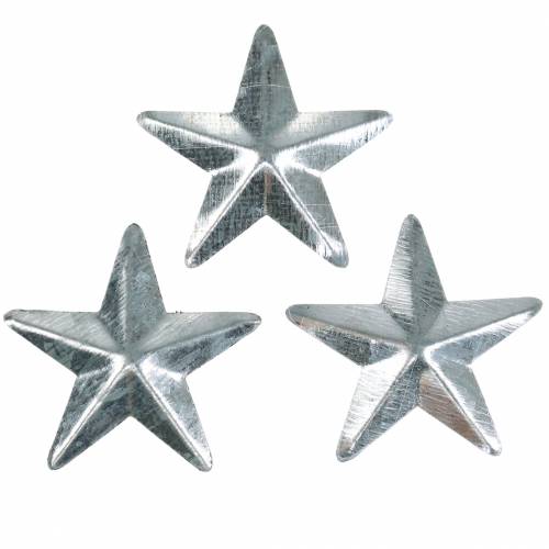 Floristik24 Stern Metall Silber 4cm 48St