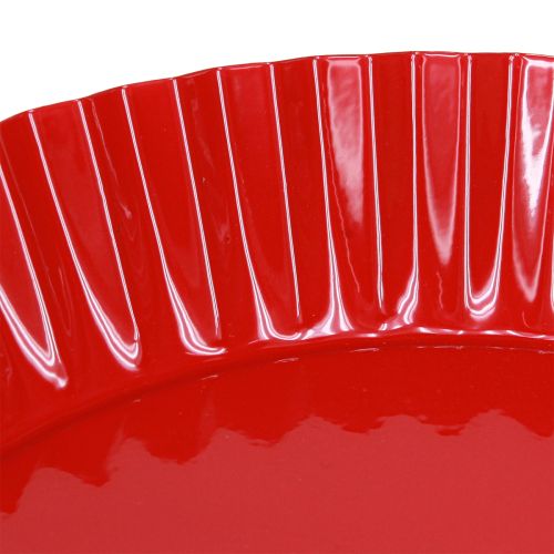 Artikel Metallteller Retro Dekoteller mit Fuß Rot Metall Ø24cm 2St