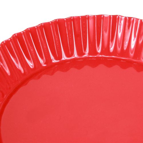 Artikel Metallteller Rot Kleiner Dekoteller mit Fuß Metall Ø14cm 2 St