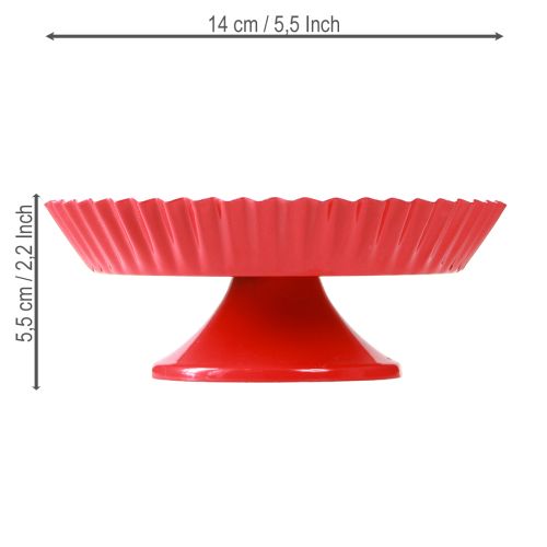 Artikel Metallteller Rot Kleiner Dekoteller mit Fuß Metall Ø14cm 2 St