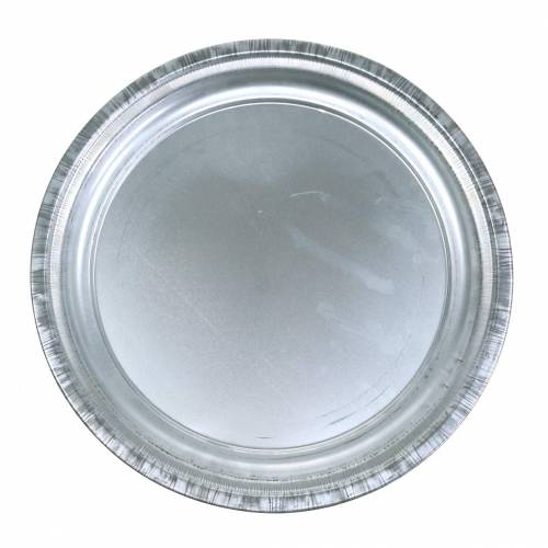 Deko-Teller Metall Silber Glänzend Ø34cm H3cm