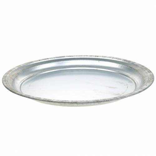 Artikel Deko-Teller Metall Silber Glänzend Ø34cm H3cm