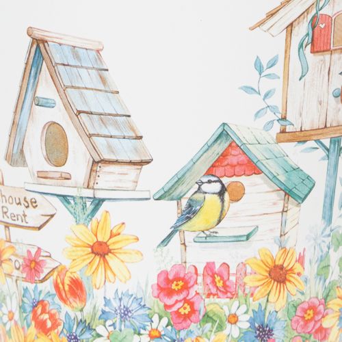 Metallblumentopf mit Vogelhaus-Motiv 13cm Ø11,5cm für Innen- und Außendekoration | Floristik24.at