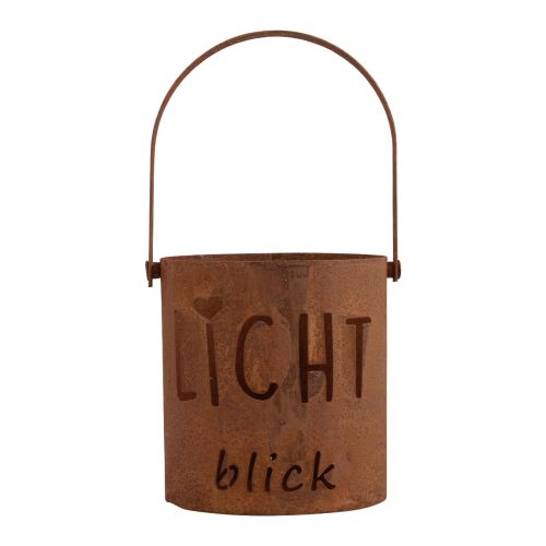 Floristik24 Laterne Metall Windlicht Edelrost Deko Lichtblick Ø10,5cm H22cm