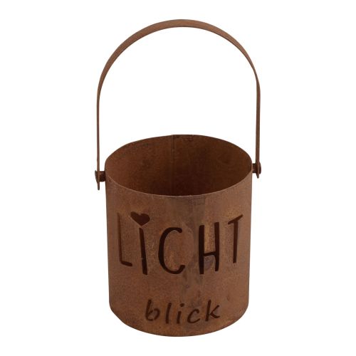 Floristik24 Laterne Metall Windlicht Edelrost Deko Lichtblick Ø10,5cm H22cm